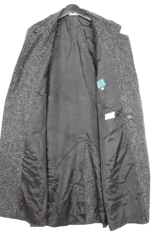 Vintage 80s 90s Dash Canada Charcoal Grey Speckled Wool Coat Single Breasted