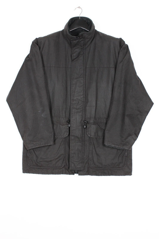 Vintage Barbour Polarwax A1560 Black Waxed Cotton Field Jacket Mens Medium