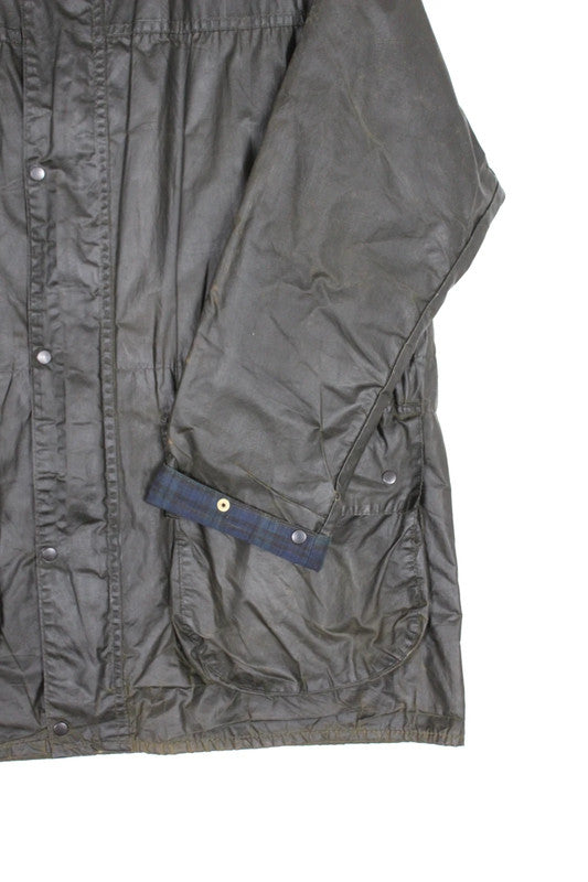 Rare Vintage Barbour A6 Lined Durham Hooded Wax Jacket C36 Navy 90s Small