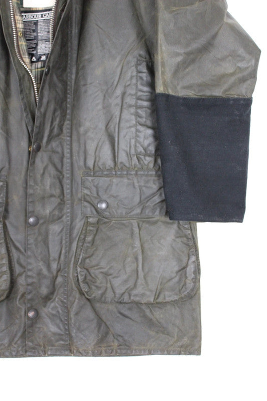 Re/work 80s Barbour x Levi's Border Olive Waxed Cotton Long Jacket Medium