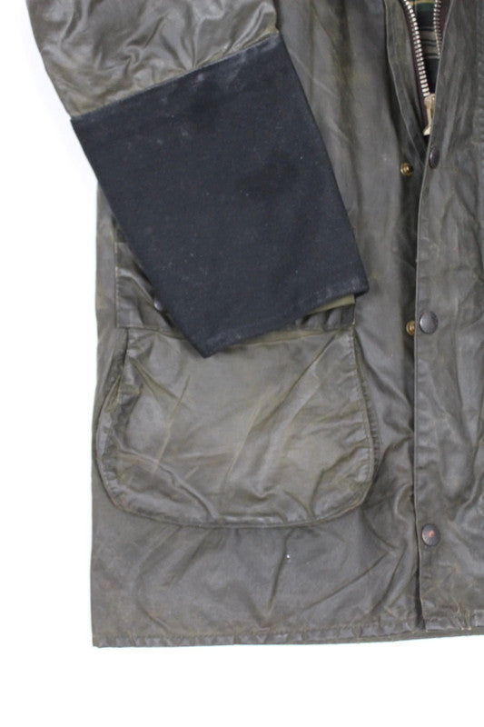 Re/work 80s Barbour x Levi's Border Olive Waxed Cotton Long Jacket Medium
