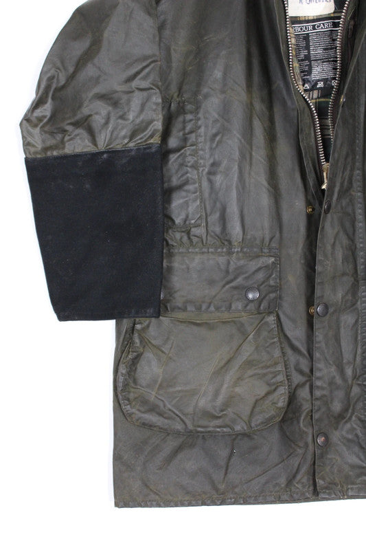 Re/work 80s Barbour x Levi's Border Olive Waxed Cotton Long Jacket Medium