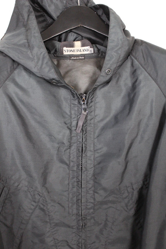 Vintage 2003 Stone Island Monofilament Grey Hooded Jacket XXL