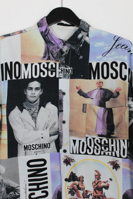 Vintage 1994 Moschino Power &amp; Glamour Graphic Print Shirt XL