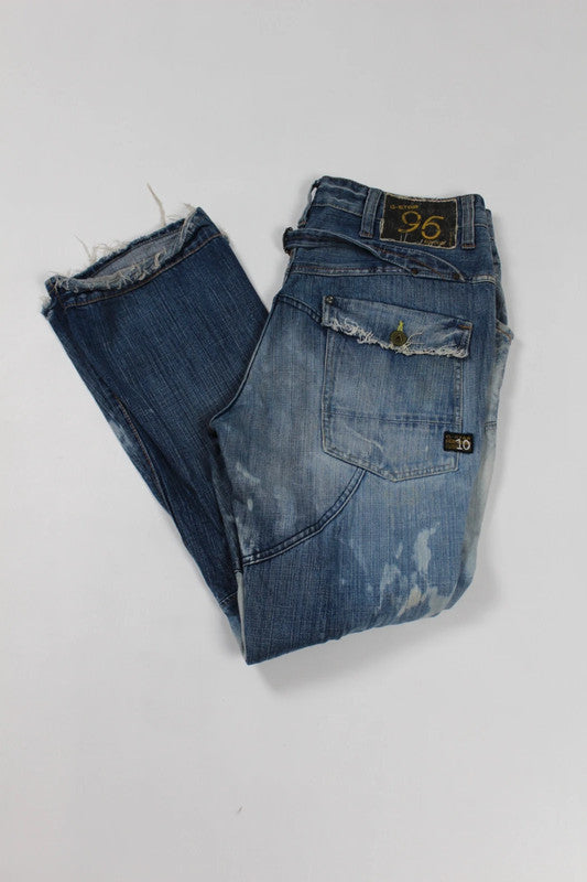Distressed 90s G-Star RAW 5620 Elwood Heritage Biker Jeans Large