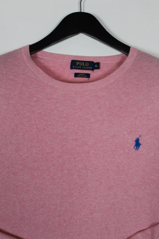 Polo Ralph Lauren Pink Cotton Cashmere Crew Neck Jumper XL