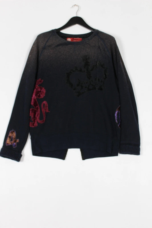 Rare Vintage Fake London Genius Crown &amp; Crest Graphic Jumper XL