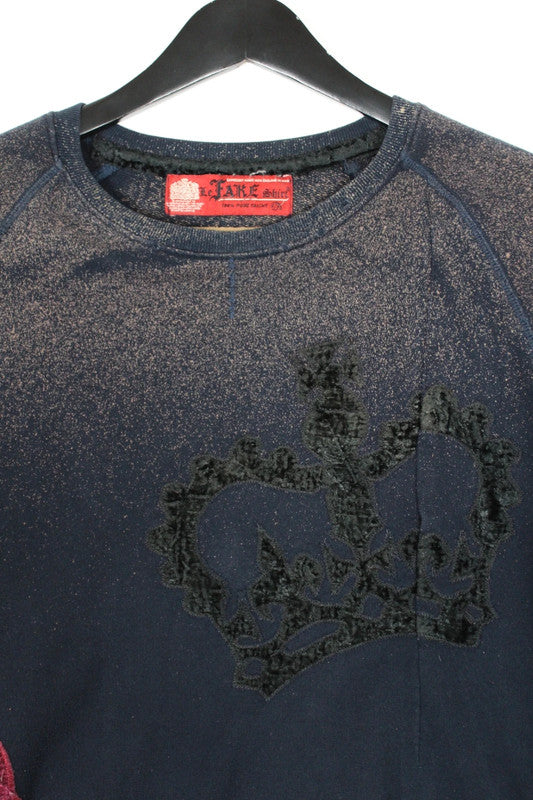 Rare Vintage Fake London Genius Crown &amp; Crest Graphic Jumper XL