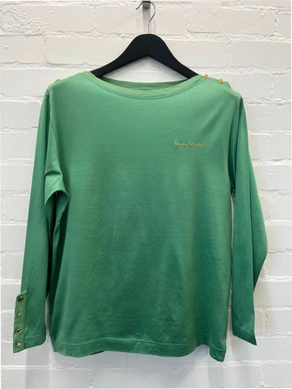 Ysl green vintage long sleeve top, large