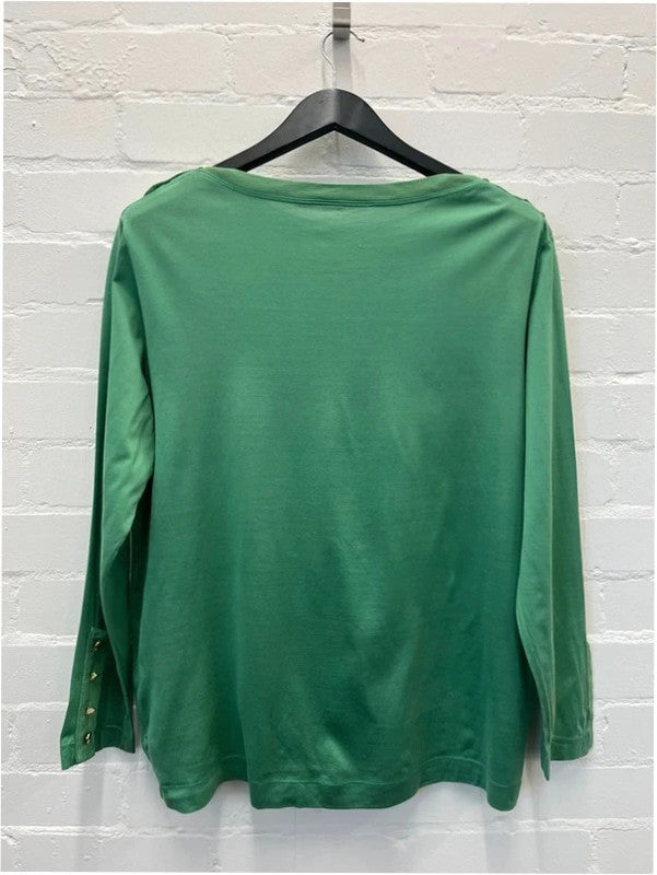 Ysl green vintage long sleeve top, large