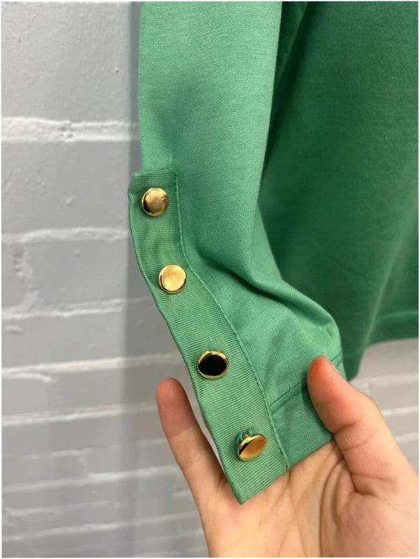 Ysl green vintage long sleeve top, large