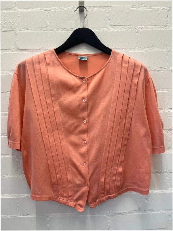 Peach made in Italy button tshirt, UK12