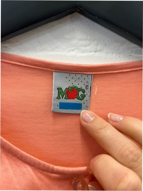 Peach made in Italy button tshirt, UK12