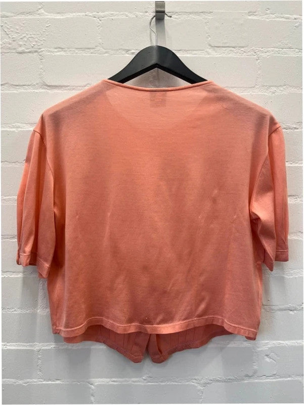 Peach made in Italy button tshirt, UK12