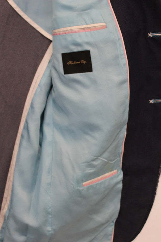 Vintage Holland Esquire Blue Denim Style Cotton Blazer Jacket Reworked XL