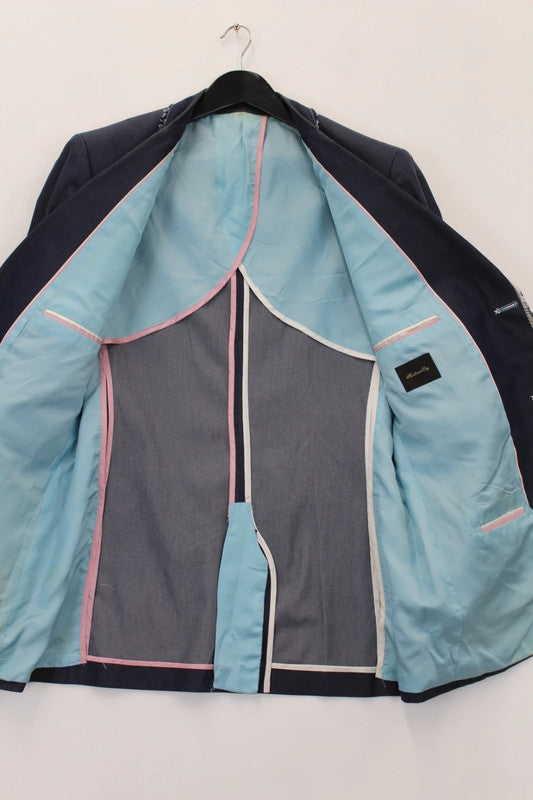 Vintage Holland Esquire Blue Denim Style Cotton Blazer Jacket Reworked XL