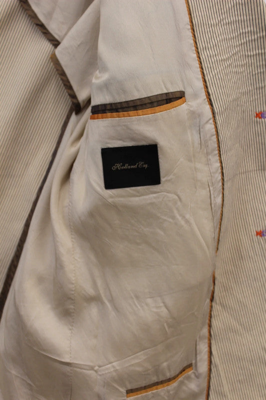 Vintage Holland Esquire Hand Customised Pinstripe Wool Cotton Blazer Large