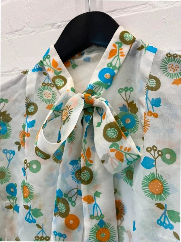 Handmade retro print blouse, UK8