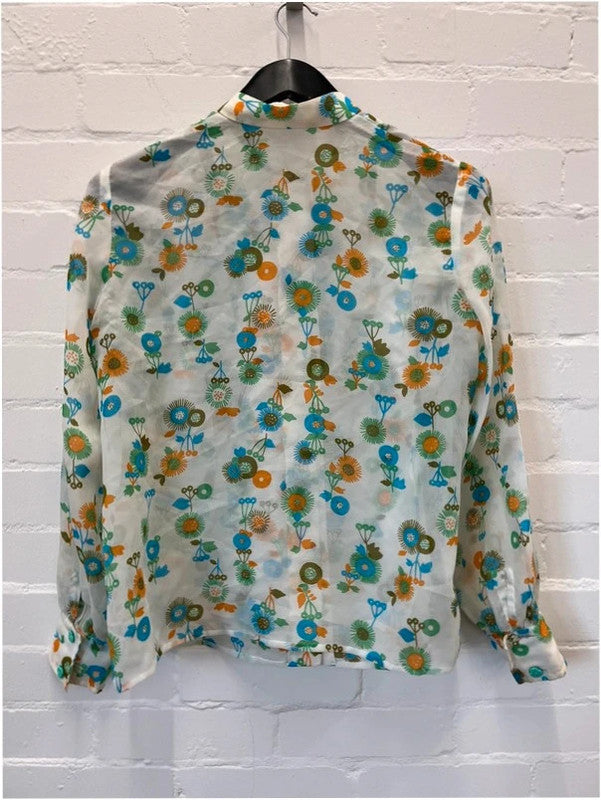 Handmade retro print blouse, UK8
