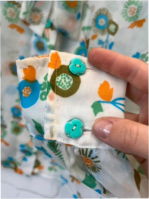 Handmade retro print blouse, UK8