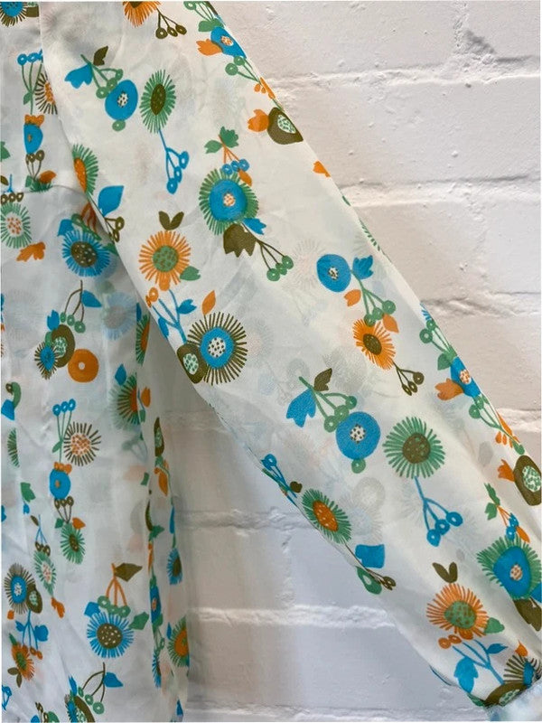 Handmade retro print blouse, UK8
