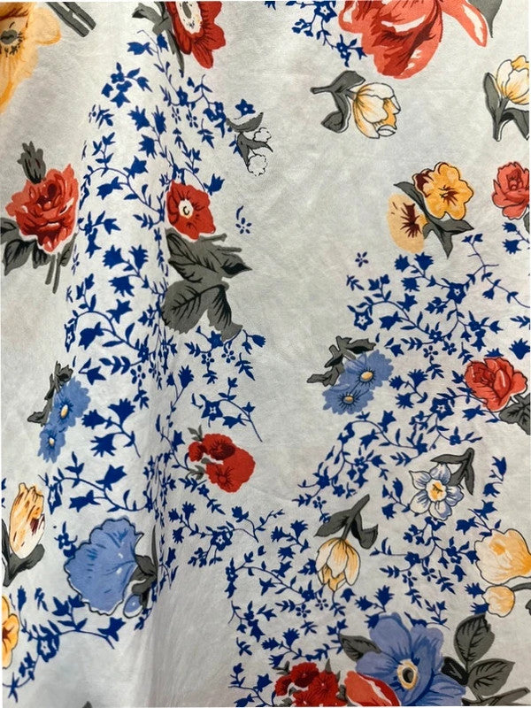 Pura seta pure silk floral print blouse, large