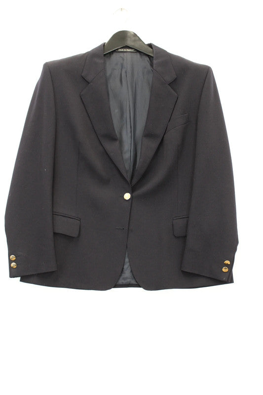 Vintage Austin Reed of Regent Street Navy Blue Wool Blazer Gold Buttons