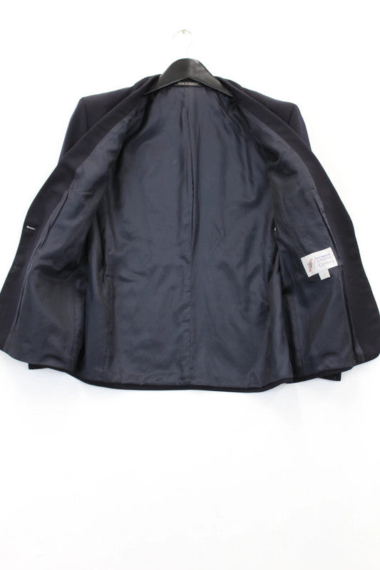 Vintage Austin Reed of Regent Street Navy Blue Wool Blazer Gold Buttons