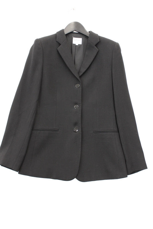 Armani Collezioni Black Single-Breasted Virgin Wool Tailored Suit Jacket Blazer