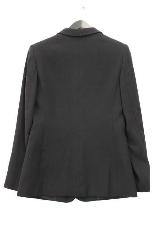 Armani Collezioni Black Single-Breasted Virgin Wool Tailored Suit Jacket Blazer