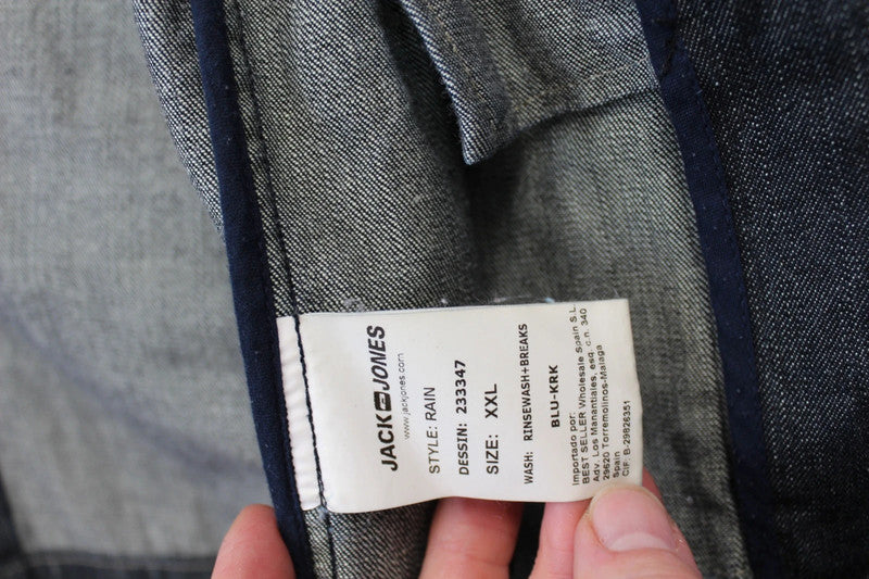 ack &amp; Jones Vintage Denim Indigo Blue Raw Denim Blazer Jacket Men’s Workwear