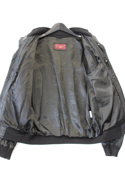 Olly Formals Vintage 90s Black Soft Leather Bomber Aviator Jacket Men’s Large