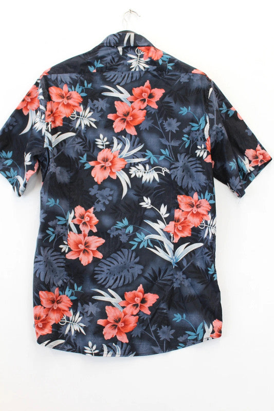 Scotch &amp; Soda Tropical Hibiscus Short Sleeve Button Down Hawaiian Shirt