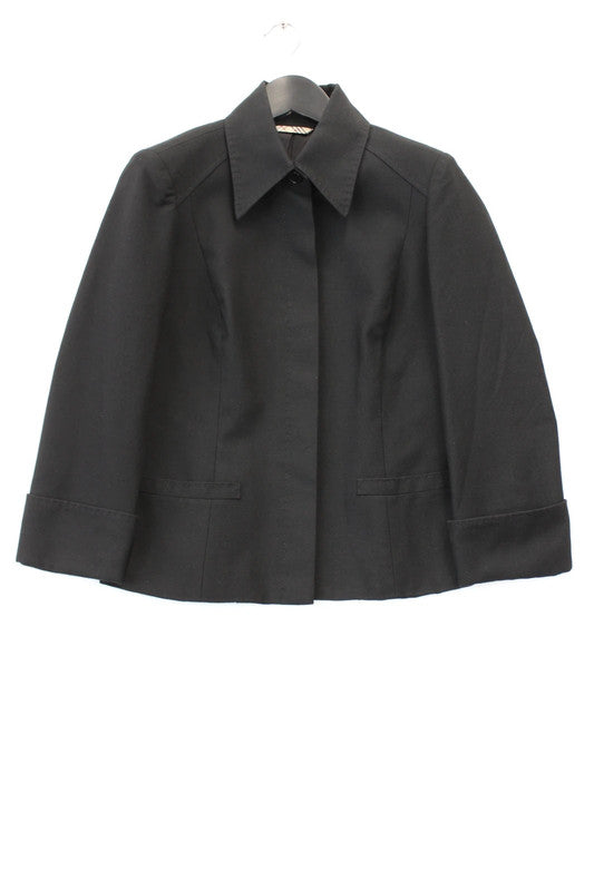 Burberry Black Cotton Cashmere Mix Tailored Cropped Jacket Women’s 38