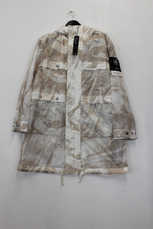 Stone Island UV-Reactive Scan Camo Nylon Ripstop Parka Desert Large