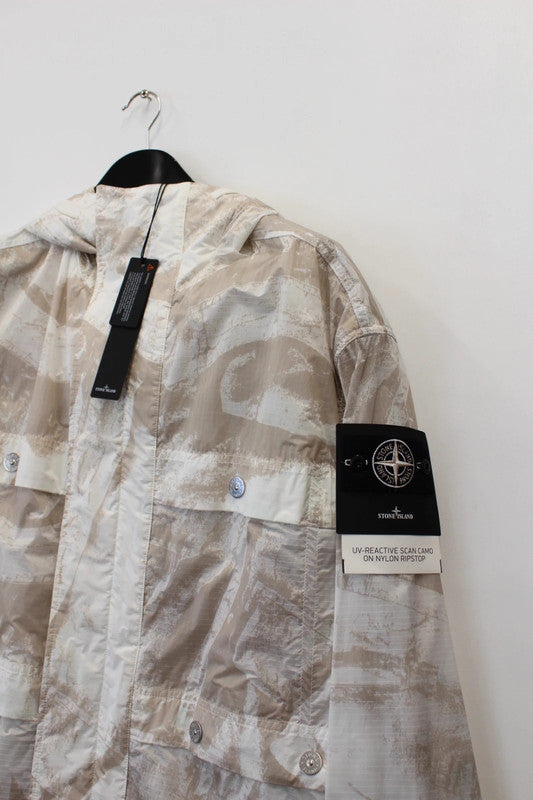 Stone Island UV-Reactive Scan Camo Nylon Ripstop Parka Desert Large