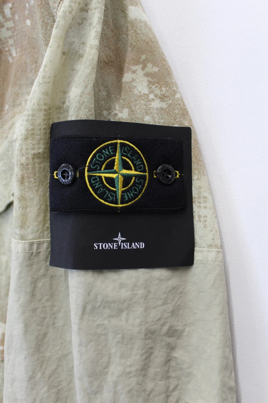 Stone Island Dissolving Grid Camo Econyl® Hooded Jacket Natural Beige XXL