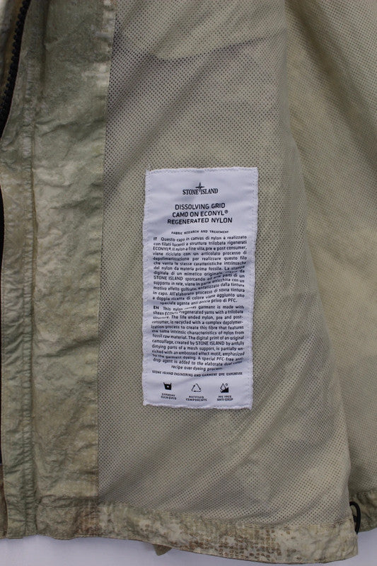 Stone Island Dissolving Grid Camo Econyl® Hooded Jacket Natural Beige XXL