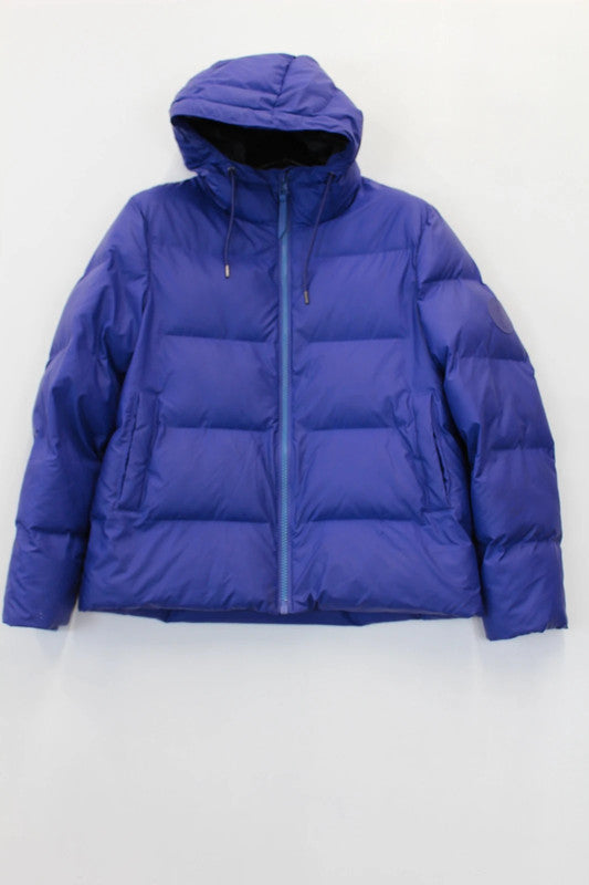 Rains Purple Waterproof Hooded Puffer Jacket Small