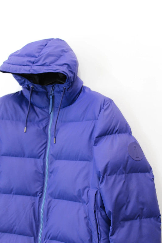 Rains Purple Waterproof Hooded Puffer Jacket Small