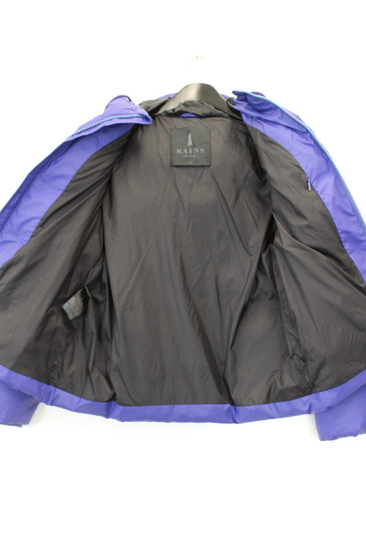 Rains Purple Waterproof Hooded Puffer Jacket Small