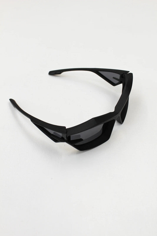 Givenchy Giv Cut GV400491 Black Matte 3D Printed Geometric Shield Sunglasses