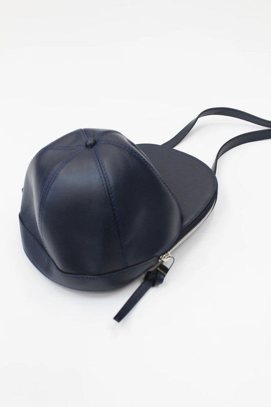 JW Anderson Navy Smooth Leather Cap Bag Crossbody Shoulder Bag Runway Unisex