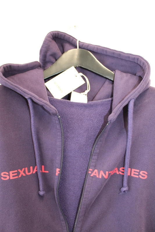 Vetements Purple Sexual Fantasies Zip Up Hoodie Oversized French Terry Large