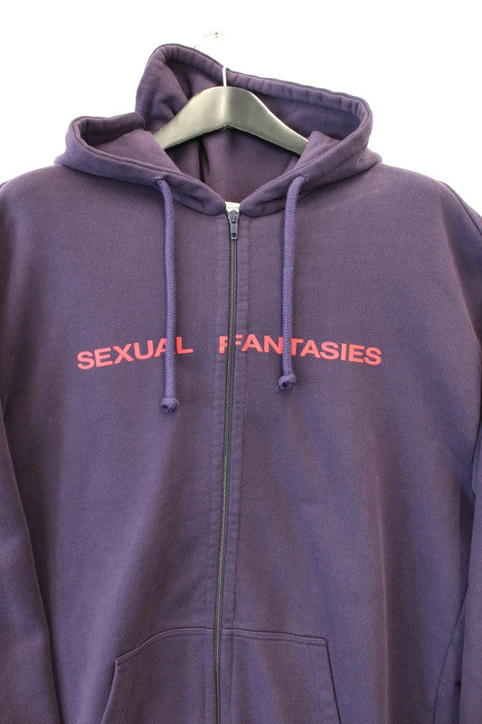 Vetements Purple Sexual Fantasies Zip Up Hoodie Oversized French Terry Large