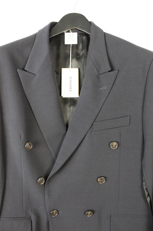 Vetements SS19 Unisex Open Sleeve Navy Double Breasted Jacket XS