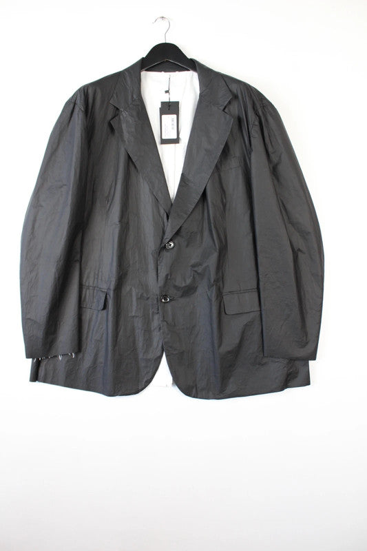 Raf Simons SS21 Black Technical Nylon Oversized Blazer EU44