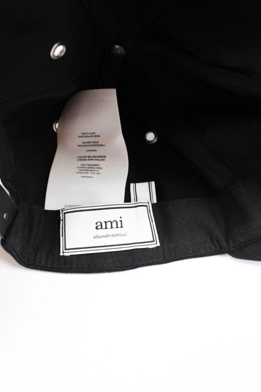 AMI Paris Black Ami de Cœur Pride Rainbow Logo Baseball Cap