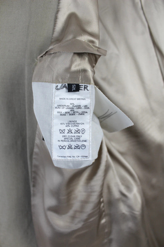 Men’s Jaeger Beige Linen Silk Blend Single Breasted Blazer 52L