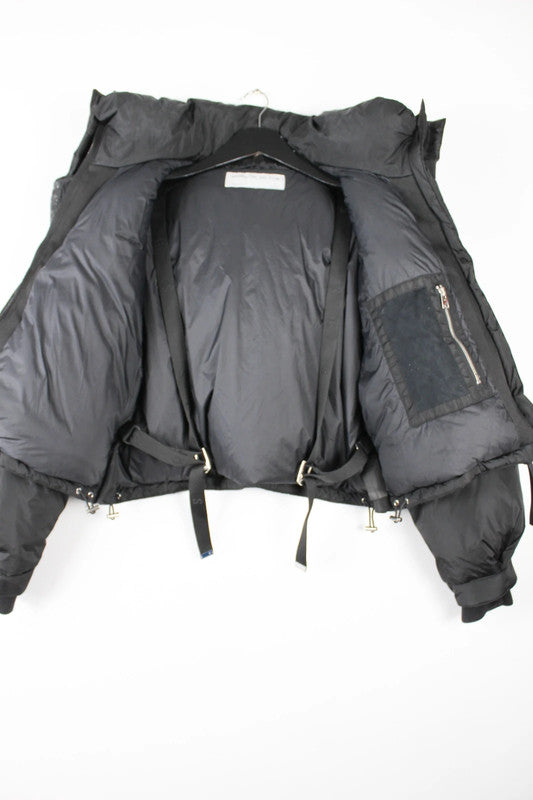Shoreditch Ski Club Willow Black Cropped Puffer Jacket Medium